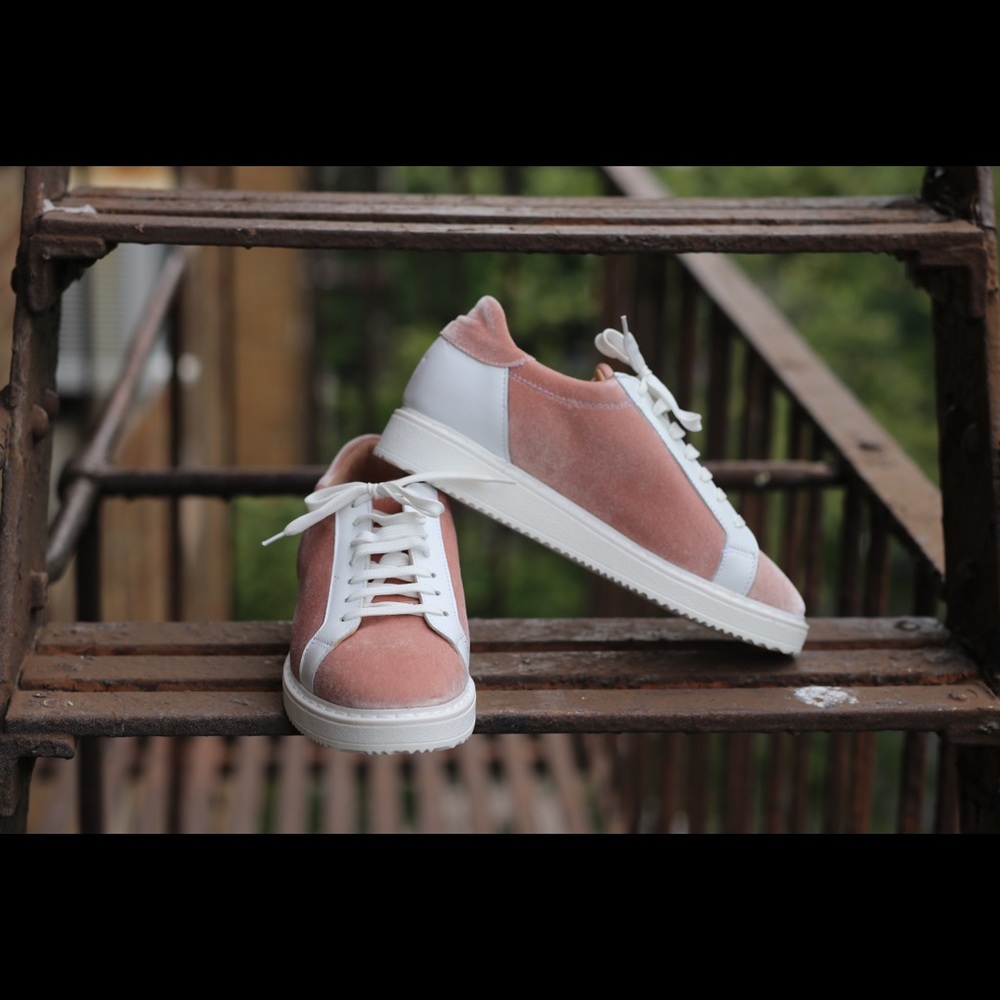 Barneys New York Pink Suede Sneakers